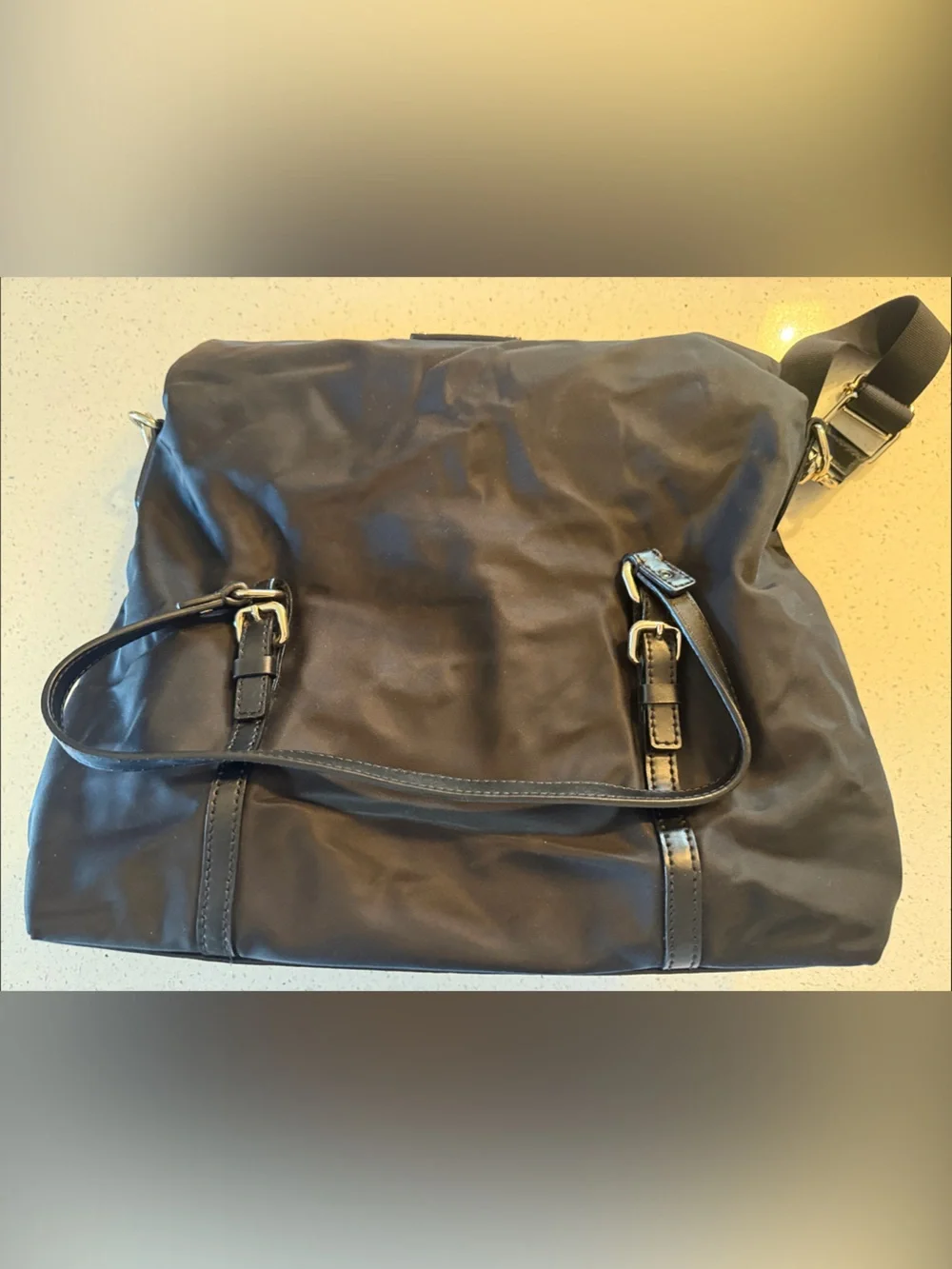 kate spade Black Nylon Messenger Crossbody with Gold Hardware
